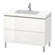 Duravit Meuble sous lavabo c-bonded L-Cube 100x48 cm, sans robinet, laqué, 2 tiroirs, debout