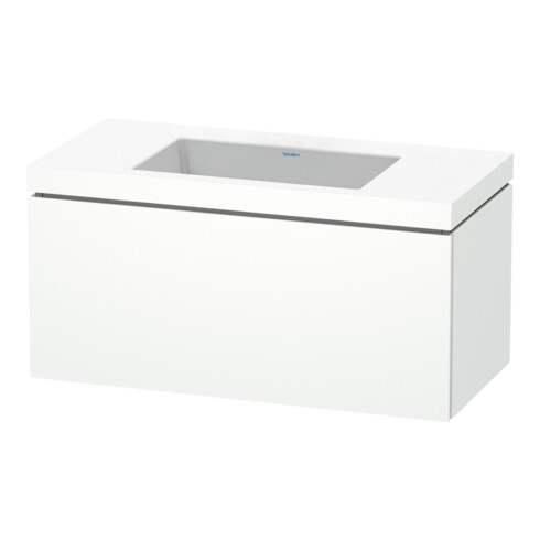 Duravit Meuble sous lavabo c-bonded L-Cube 100x48 cm, sans trop-plein, blanc mat, 1 tiroir, suspendu