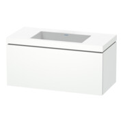 Duravit Meuble sous lavabo c-bonded L-Cube 100x48 cm, sans trop-plein, blanc mat, 1 tiroir, suspendu