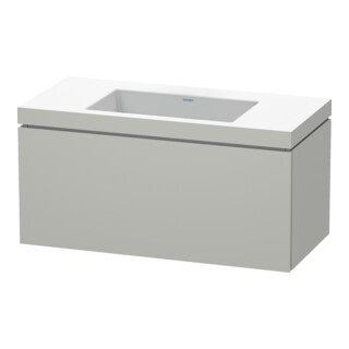 Duravit Meuble sous lavabo c-bonded L-Cube 100x48 cm, sans trop-plein, blanc mat, 1 tiroir, suspendu