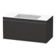 Duravit Meuble sous-lavabo c-bonded L-Cube 100x48 cm, sans trop-plein, gris mat, 1 tiroir, suspendu-1