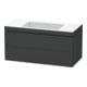 Duravit Meuble sous-lavabo c-bonded L-Cube 100x48 cm, sans trop-plein, gris mat, 2 tiroirs, suspendu-1
