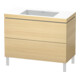 Duravit Meuble sous lavabo c-bonded L-Cube 100x48 cm, sans trop-plein, méd. œil, 2 tiroirs, debout-1