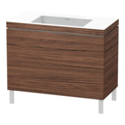 Duravit Meuble sous-lavabo c-bonded L-Cube 100x48 cm, sans trop-plein, N chêne foncé, 2 tiroirs, debout-1