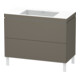 Duravit Meuble sous lavabo c-bonded L-Cube 100x48 cm, sans trou, avec 2 tiroirs, debout-1