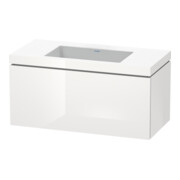 Duravit Meuble sous-lavabo c-bonded L-Cube 100x48 cm, sans trou, blanc brillant, 1 tiroir, suspendu