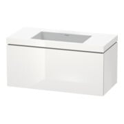 Duravit Meuble sous-lavabo c-bonded L-Cube 100x48 cm, sans trou, blanc brillant, 1 tiroir, suspendu