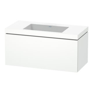 Duravit Meuble sous-lavabo c-bonded L-Cube 100x48 cm, sans trou, blanc mat, 1 tiroir, suspendu