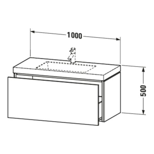 Duravit Meuble sous-lavabo c-bonded L-Cube 100x48 cm, sans trou, blanc mat, 1 tiroir, suspendu