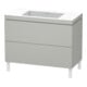 Duravit Meuble sous lavabo c-bonded L-Cube 100x48 cm, sans trou, blanc mat, 2 tiroirs, debout-1