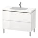 Duravit Meuble sous lavabo c-bonded L-Cube 100x48 cm, sans trou, blanc mat, 2 tiroirs, debout