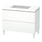 Duravit Meuble sous-lavabo c-bonded L-Cube 100x48 cm, sans trou, blanc mat, 2 tiroirs, posé