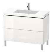 Duravit Meuble sous-lavabo c-bonded L-Cube 100x48 cm, sans trou, blanc mat, 2 tiroirs, posé-5