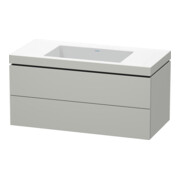 Duravit Meuble sous-lavabo c-bonded L-Cube 100x48 cm, sans trou, blanc mat, 2 tiroirs, suspendu
