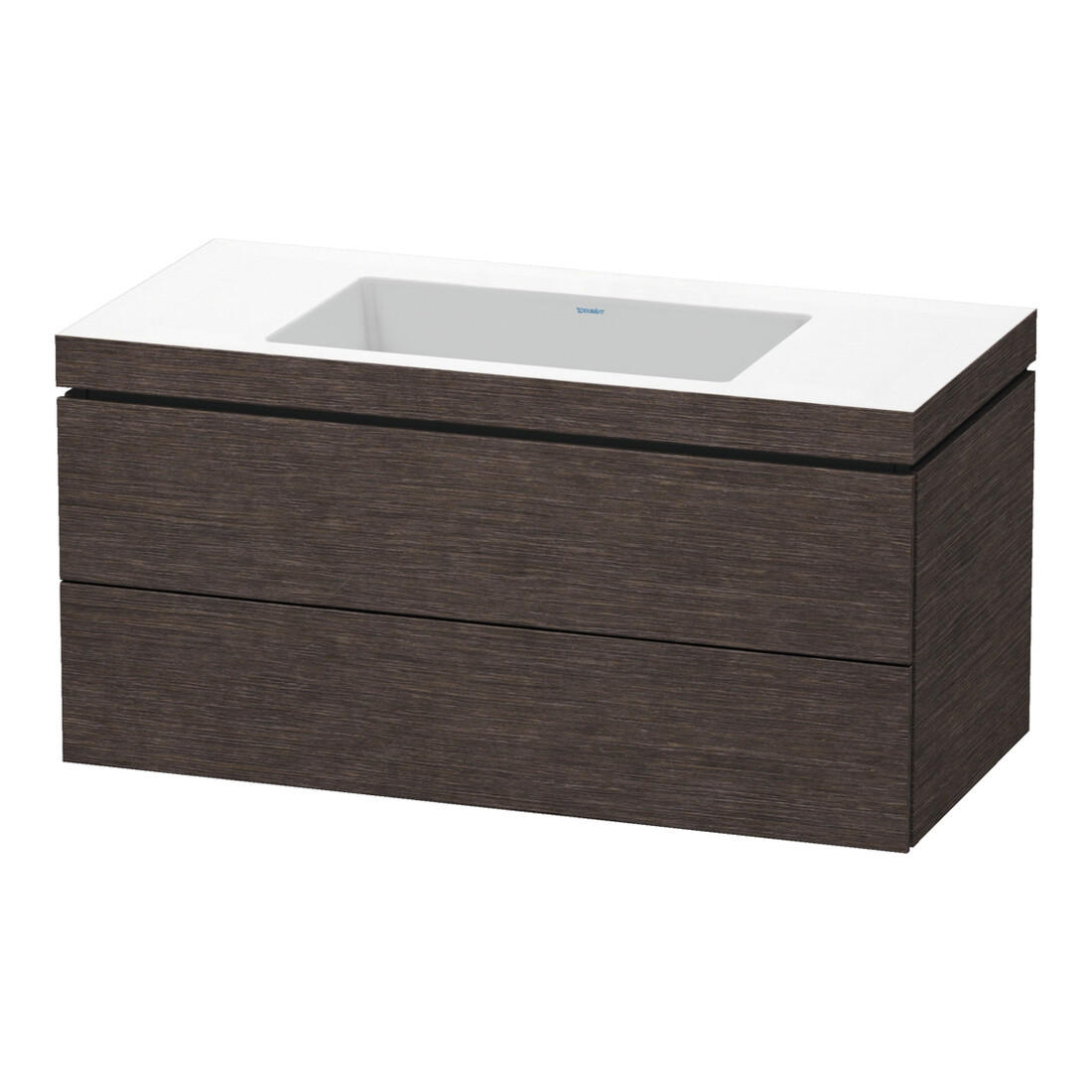 Duravit Meuble sous-lavabo c-bonded L-Cube 100x48 cm, sans trou robinet, chêne, 2 tiroirs, suspendu