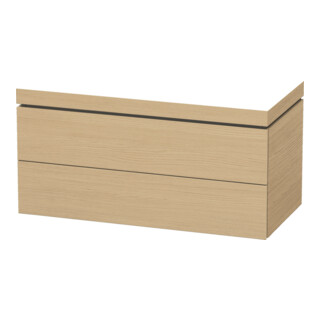Duravit Meuble sous-lavabo c-bonded L-Cube 100x48 cm, sans trou robinet, chêne naturel, 2 tiroirs