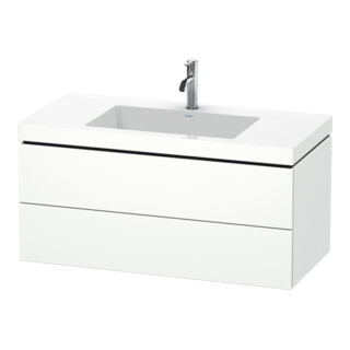 Duravit Meuble sous-lavabo c-bonded L-Cube 100x48cm, 1 HL, blanc mat, 2 tiroirs, suspendu