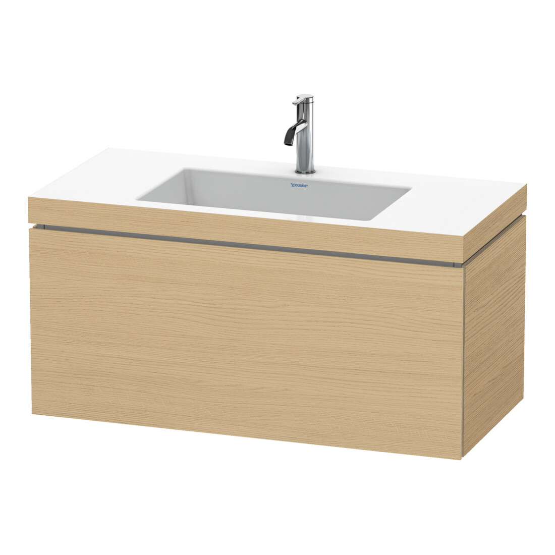 Duravit Meuble sous-lavabo c-bonded L-Cube 100x48cm, 1 HL, chêne naturel, 1 tiroir