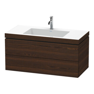Duravit Meuble sous-lavabo c-bonded L-Cube 100x48cm, 1 HL, N brossé, 2 tiroirs, suspendu