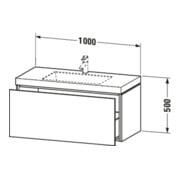 Duravit Meuble sous-lavabo c-bonded L-Cube 100x48cm, 1 tiroir, blanc mat, suspendu-4