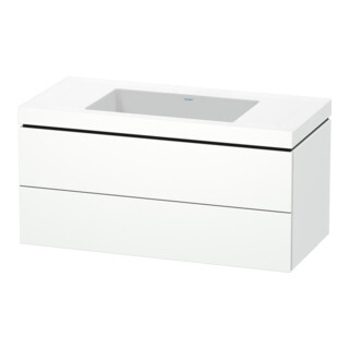 Duravit Meuble sous-lavabo c-bonded L-Cube 100x48cm, sans trop-plein, blanc mat, 2 tiroirs, suspendu