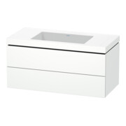 Duravit Meuble sous-lavabo c-bonded L-Cube 100x48cm, sans trop-plein, blanc mat, 2 tiroirs, suspendu-1