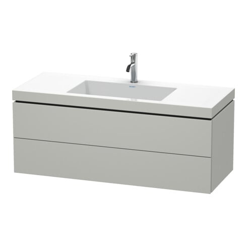 Duravit Meuble sous lavabo c-bonded L-Cube 120x48 cm, 1 HL, bg ma, 2 tiroirs, suspendu