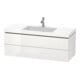 Duravit Meuble sous lavabo c-bonded L-Cube 120x48 cm, 1 HL, blanc hgl, 2 tiroirs, suspendu-1