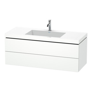 Duravit Meuble sous lavabo c-bonded L-Cube 120x48 cm, 1 HL, blanc mat, 2 tiroirs, suspendu