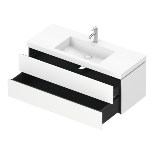 Duravit Meuble sous lavabo c-bonded L-Cube 120x48 cm, 1 HL, blanc mat, 2 tiroirs, suspendu