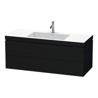Duravit Meuble sous lavabo c-bonded L-Cube 120x48 cm, 1 HL, blanc œuf, 2 tiroirs