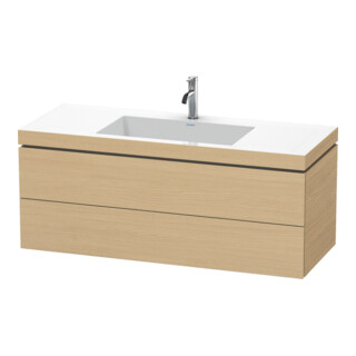 Duravit Meuble sous lavabo c-bonded L-Cube 120x48 cm, 1 HL, chêne naturel, 2 tiroirs