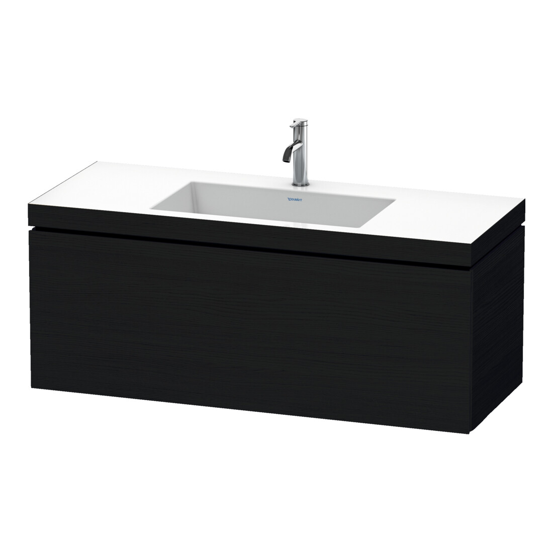 Duravit Meuble sous lavabo c-bonded L-Cube 120x48 cm, 1 HL, chêne noir, 1 tiroir