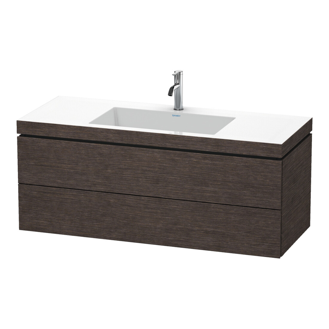 Duravit Meuble sous-lavabo c-bonded L-Cube 120x48 cm, 1 HL, E d ge, 2 tiroirs, suspendu