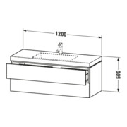 Duravit Meuble sous-lavabo c-bonded L-Cube 120x48 cm, 1 HL, E d ge, 2 tiroirs, suspendu-4