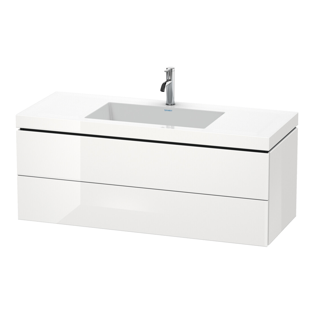 Duravit Meuble sous-lavabo c-bonded L-Cube 120x48 cm, 1 HL, E d ge, 2 tiroirs, suspendu