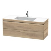 Duravit Meuble sous-lavabo c-bonded L-Cube 120x48 cm, 1 HL, E marbré, 2 tiroirs, suspendu