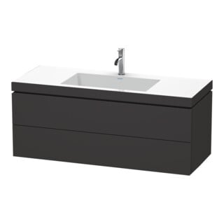 Duravit Meuble sous-lavabo c-bonded L-Cube 120x48 cm, 1 HL, gris, 2 tiroirs, suspendu