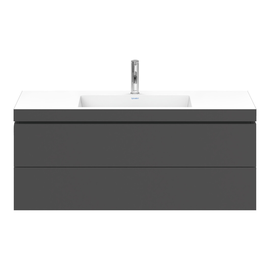 Duravit Meuble sous-lavabo c-bonded L-Cube 120x48 cm, 1 HL, gris mat, 2 tiroirs, suspendu