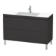Duravit Meuble sous lavabo c-bonded L-Cube 120x48 cm, 1 HL, gris mat, 2 tiroirs, vertical-1