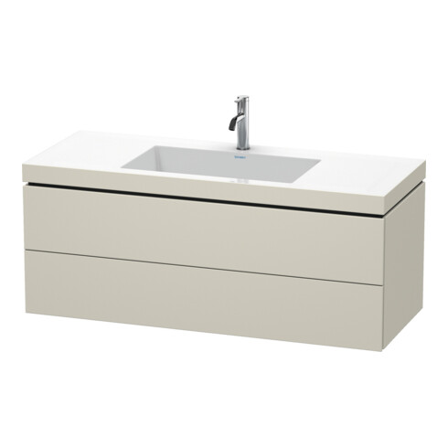 Duravit Meuble sous-lavabo c-bonded L-Cube 120x48 cm, 1 HL, T mat, 2 tiroirs, suspendu
