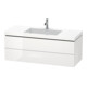 Duravit Meuble sous lavabo c-bonded L-Cube 120x48 cm, 1 porte, blanc hgl, 2 tiroirs, suspendu-1