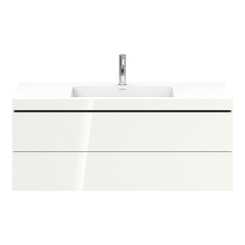 Duravit Meuble sous lavabo c-bonded L-Cube 120x48 cm, 1 porte, blanc hgl, 2 tiroirs, suspendu