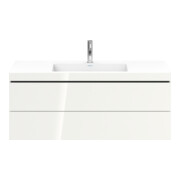Duravit Meuble sous lavabo c-bonded L-Cube 120x48 cm, 1 porte, blanc hgl, 2 tiroirs, suspendu-4