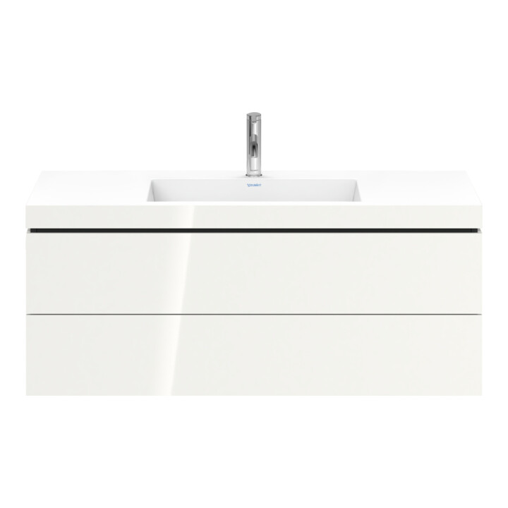 Duravit Meuble sous lavabo c-bonded L-Cube 120x48 cm, 1 porte, blanc hgl, 2 tiroirs, suspendu