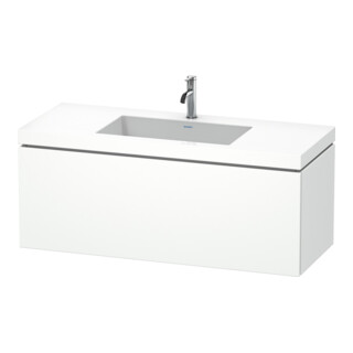 Duravit Meuble sous-lavabo c-bonded L-Cube 120x48 cm, 1 tiroir, blanc mat, 1 coulissant, suspendu