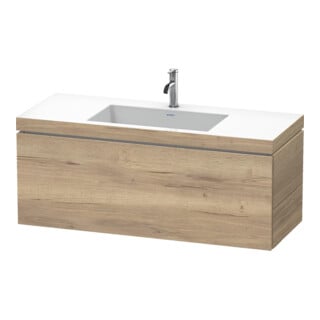 Duravit Meuble sous-lavabo c-bonded L-Cube 120x48 cm, 1 tiroir, chêne miel, 1 coulissant, suspendu