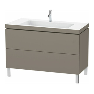 Duravit Meuble sous-lavabo c-bonded L-Cube 120x48 cm, 1 tiroir, gris mat, 2 tiroirs coulissants, vertical
