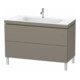 Duravit Meuble sous-lavabo c-bonded L-Cube 120x48 cm, 1 tiroir, gris mat, 2 tiroirs coulissants, vertical-1