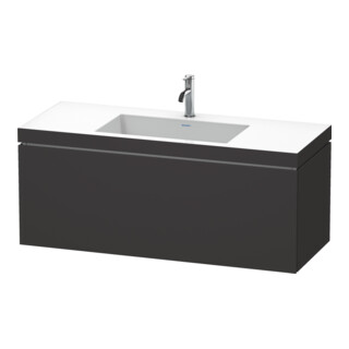 Duravit Meuble sous-lavabo c-bonded L-Cube 120x48 cm, 1 tiroir, gris mat, suspendu